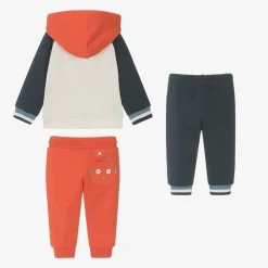 Mayoral Tracksuits|Tracksuits*Boys Orange & Blue Cotton Robot Tracksuit Set