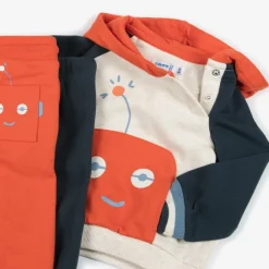 Mayoral Tracksuits|Tracksuits*Boys Orange & Blue Cotton Robot Tracksuit Set