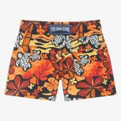 Vilebrequin Swimwear*Boys Orange Tropical Print Swim Shorts