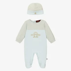 AIGNER Gifts|Babysuits*Boys Pale Blue Cotton Babysuit Set