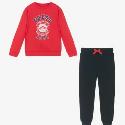 Guess Tracksuits*Boys Red & Blue Cotton Tracksuit