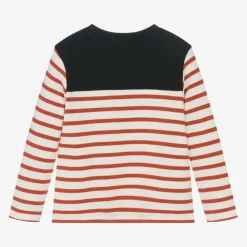 Week-end à la mer Tops*Boys Red & Ivory Breton Striped Cotton Top
