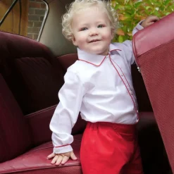 Rachel Riley Outfit Sets|Outfit Sets*Boys Red & Ivory Cotton Buster Suit