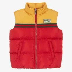 Gucci Coats & Jackets*Boys Red & Yellow Down Padded Gilet