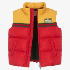 Gucci Coats & Jackets*Boys Red & Yellow Down Padded Gilet