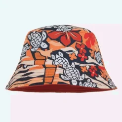 Vilebrequin Hats*Boys Red & Orange Turtle Bucket Hat