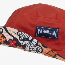 Vilebrequin Hats*Boys Red & Orange Turtle Bucket Hat
