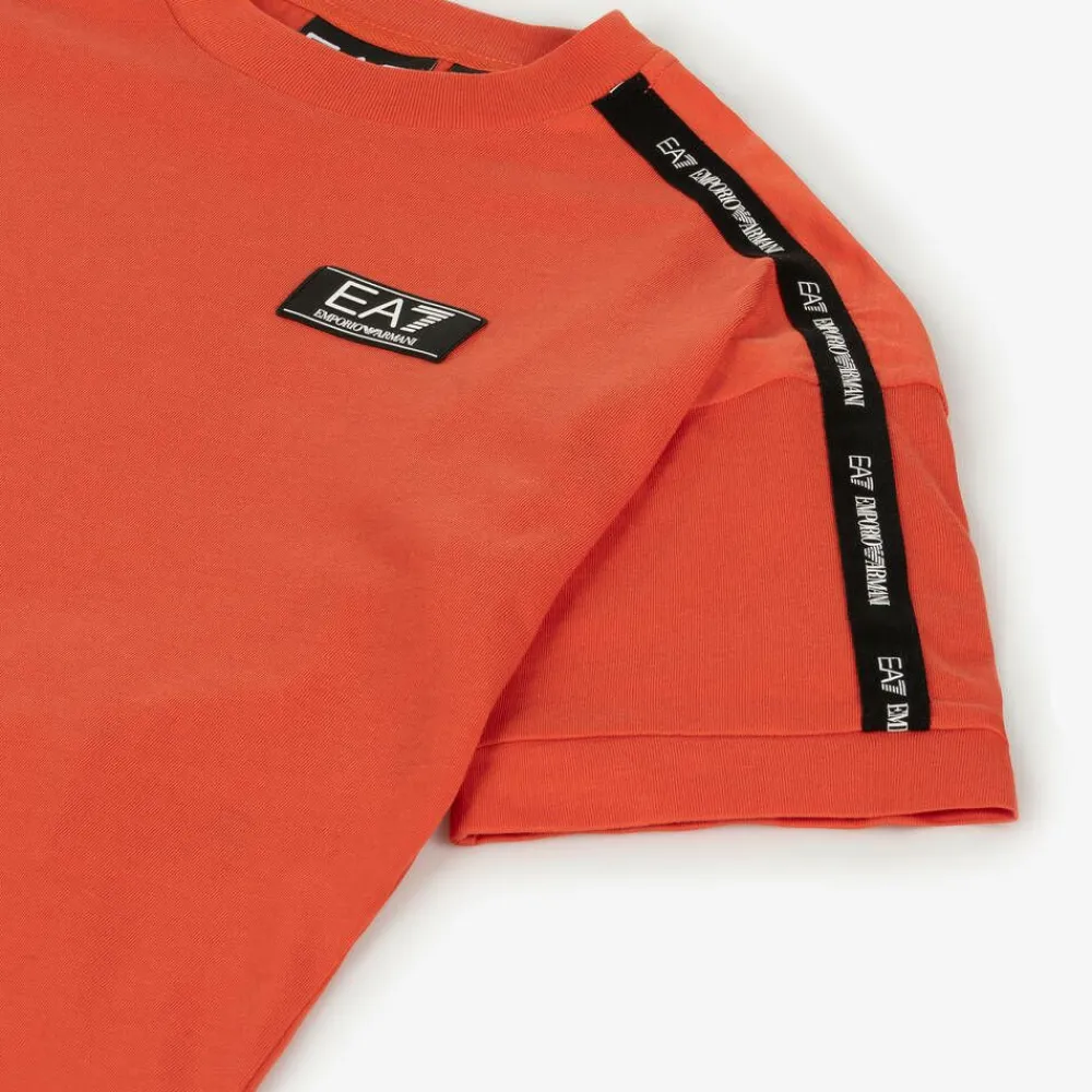 EA7 Emporio Armani Tops*Boys Red Cotton EA7 Logo T-Shirt