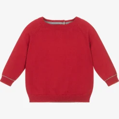 Mayoral Tops*Boys Red Cotton Knitted Sweater