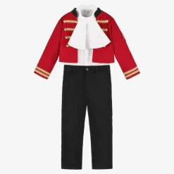 Beatrice amp; George Suits*Boys Red Cotton Military 3 Piece Suit