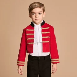 Beatrice amp; George Suits*Boys Red Cotton Military 3 Piece Suit