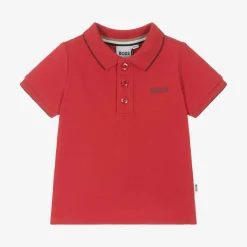 BOSS Tops*Boys Red Cotton Polo Shirt