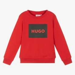 HUGO Tops*Boys Red Cotton Sweatshirt