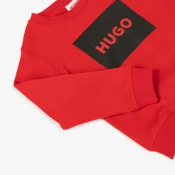 HUGO Tops*Boys Red Cotton Sweatshirt
