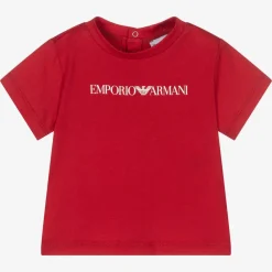 Emporio Armani Tops*Boys Red Cotton T-Shirt