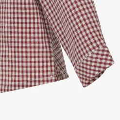 Babidu Outfit Sets*Boys Red Gingham & Beige Cotton Shorts Set