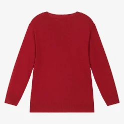 Dr. Kid Tops*Boys Red Knitted Cotton & Wool Sweater