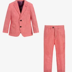 Romano Suits*Boys Red Linen Suit