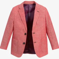 Romano Suits*Boys Red Linen Suit