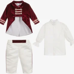 Andreeatex Suits|Suits*Boys Red Satin & Velvet Suit