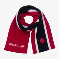 Mitch amp; Son Scarves*Boys Red Striped Reversible Scarf (119cm)