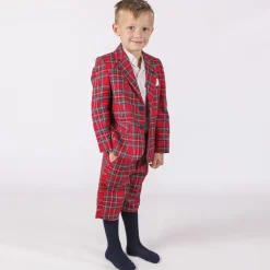 Beau KiD Suits|Suits*Boys Red Tartan Check Shorts Suit