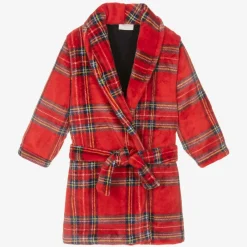 Story Loris Towels & Robes*Boys Red Tartan Dressing Gown