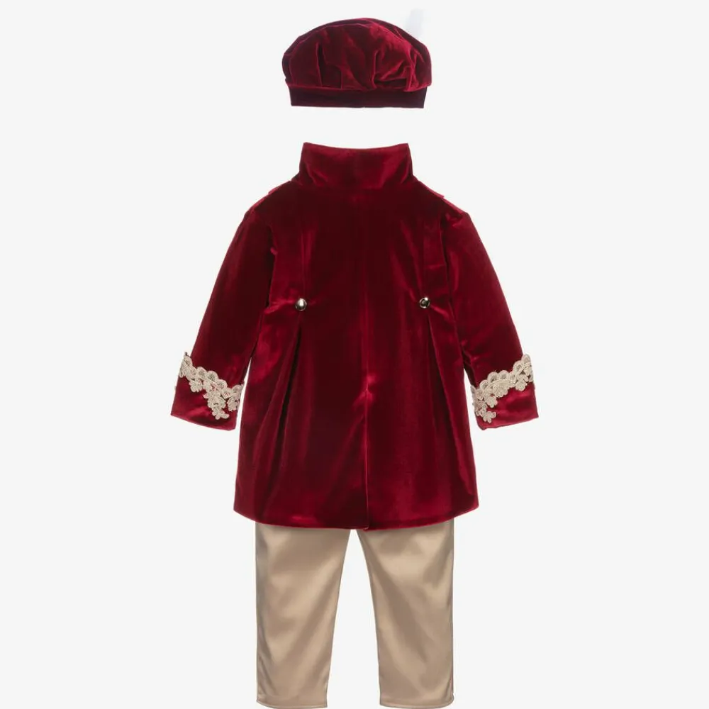 Andreeatex Suits*Boys Red Velvet & Satin Suit
