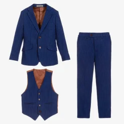 Romano Suits*Boys Royal Blue Pinstripe Suit