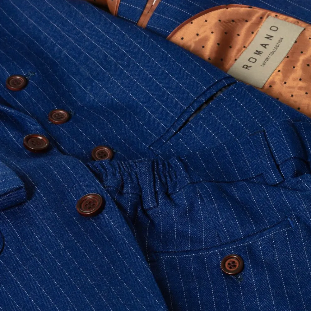 Romano Suits*Boys Royal Blue Pinstripe Suit