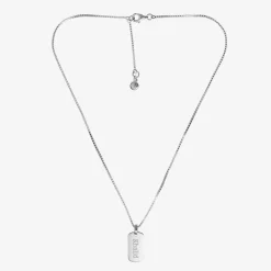 Little Star Jewellery*Boys Silver Personalised Tag Necklace (38cm)