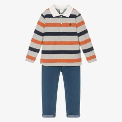 Tutto Piccolo Outfit Sets*Boys Striped Top & Blue Jeans Set