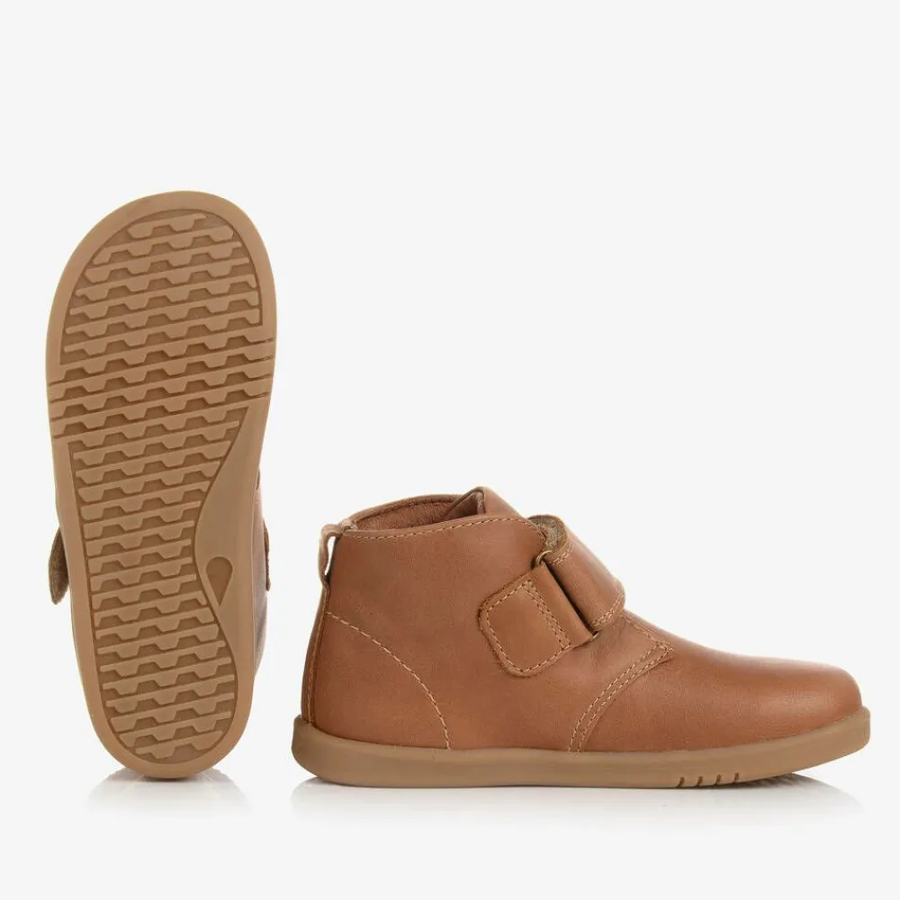 Bobux Boots*Boys Tan Brown Leather Velcro Boots