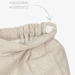 Kidiwi Outfit Sets*Boys White & Beige Cotton Buster Suit