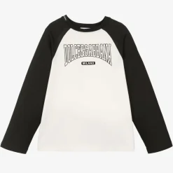 Dolce amp; Gabbana Tops*Boys White & Black Cotton Top