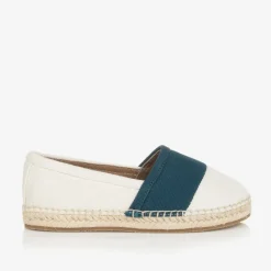 Age of Innocence Espadrilles|Espadrilles*Boys White & Blue Canvas Espadrilles