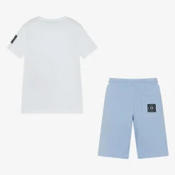 AIGNER Outfit Sets*Boys White & Blue Cotton Shorts Set