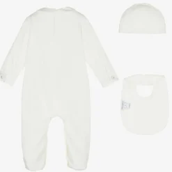 Dolce amp; Gabbana Gifts|Babysuits*Boys White & Gold Cotton Babysuit Gift Set