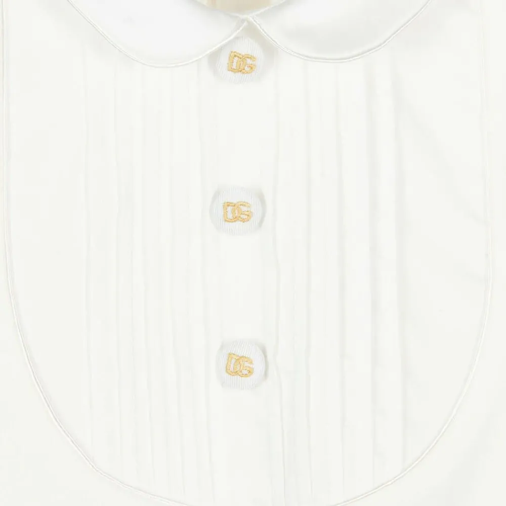 Dolce amp; Gabbana Gifts|Babysuits*Boys White & Gold Cotton Babysuit Gift Set