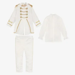 Andreeatex Suits|Suits*Boys White & Gold Military Suit