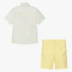Beau KiD Outfit Sets*Boys White & Yellow Shorts Set