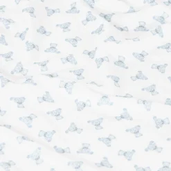 Magnolia Baby Gifts*Boys White & Blue Pima Cotton Blanket (100cm)