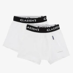 Claesens Underwear*Boys White Cotton Boxers (2 Pack)