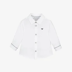 Emporio Armani Tops*Boys White Cotton Eagle Logo Shirt