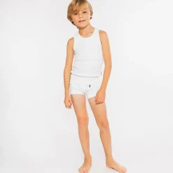 Claesens Underwear*Boys White Cotton Jersey Ribbed Vest