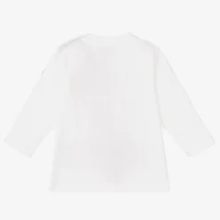 Moncler Enfant Tops*Boys White Cotton Logo Top