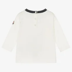 Moncler Enfant Tops*Boys White Cotton Logo Top