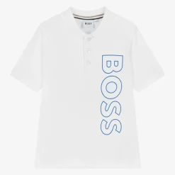 BOSS Tops*Boys White Cotton Polo Shirt