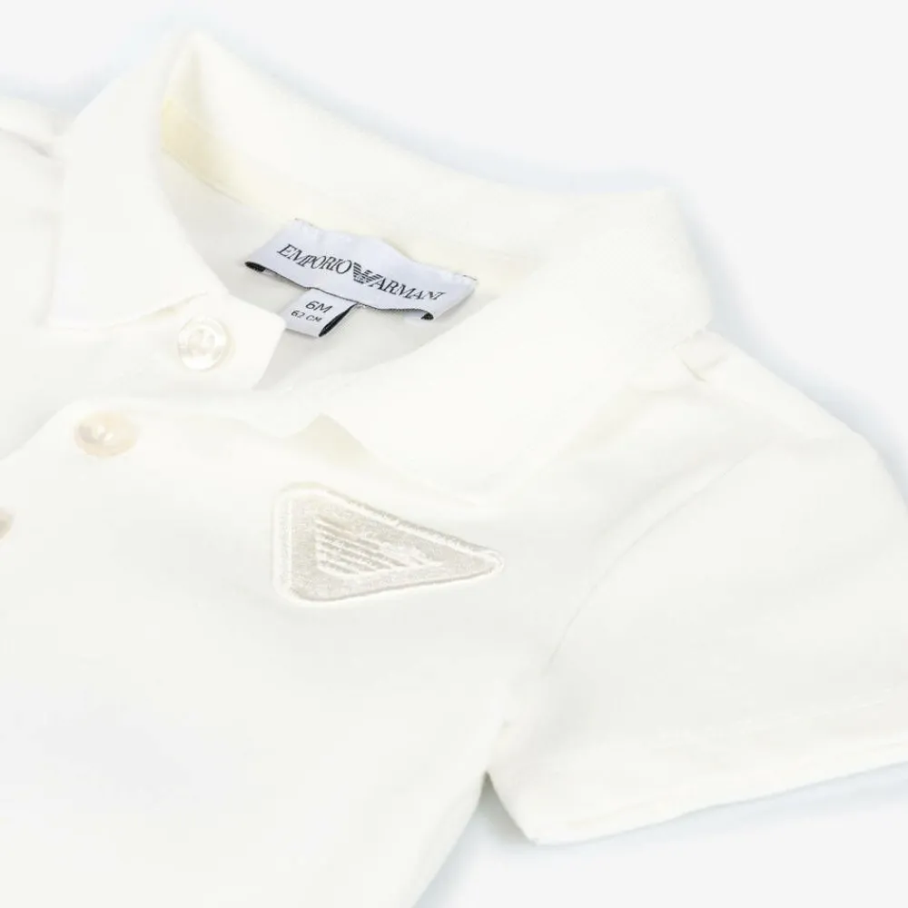 Emporio Armani Tops*Boys White Cotton Polo Shirt