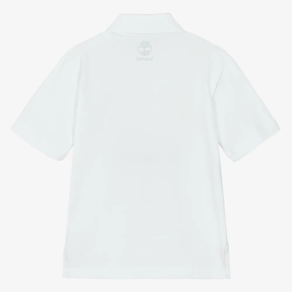 Timberland Tops*Boys White Cotton Polo Shirt